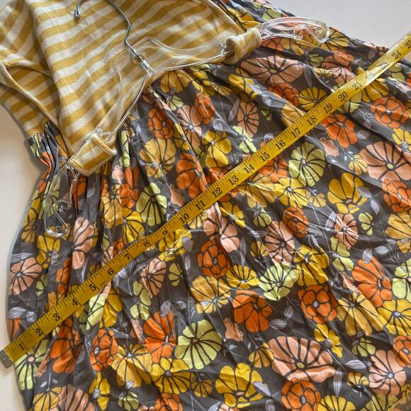 Matilda Jane Summer Sunset Dress Womens XS Yellow Striped & Floral Mixed Print - Picture 9 of 9
